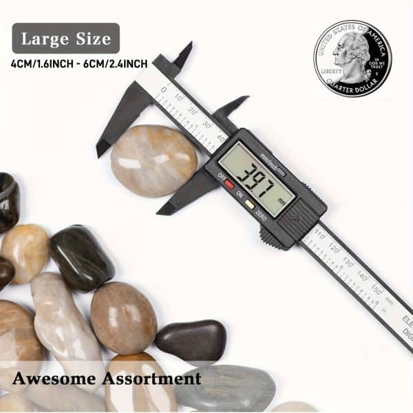 Natural Polished River Rocks 40LBS - Decorative Garden Stones for Landscaping, Indoor Plants, Succulents, Aquariums - Smooth Ornamental Pebbles for DIY Projects