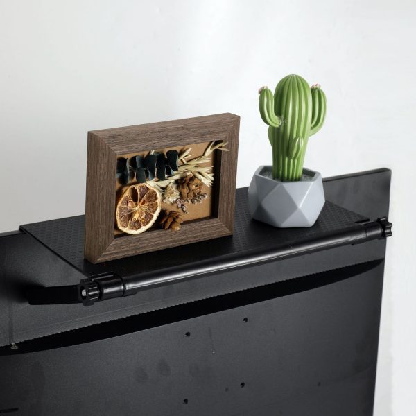 1 件可调节电视屏幕顶架，电脑显示器桌面屏幕顶收纳架，媒体箱路由器收纳盒家庭办公收纳架