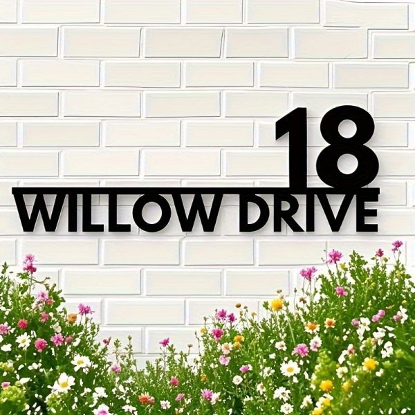 product-20237f55bc-4254fd47-e06a-46fc-97bd-978f42023b14_800x800 High-Quality Contemporary Metal Address Plaque - Personalized Home Number/Business Name, Matte Black Corrosion-Resistant Design, Suitable for Residential/Apartment/Commercial Outdoor Use, Easy Installation Without Power, Elegant Weather-Resistant De