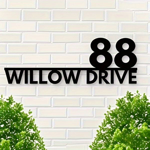 product-20237f55bc-4c09a23e-24f3-4d8f-9800-78273cb48b50_800x800 High-Quality Contemporary Metal Address Plaque - Personalized Home Number/Business Name, Matte Black Corrosion-Resistant Design, Suitable for Residential/Apartment/Commercial Outdoor Use, Easy Installation Without Power, Elegant Weather-Resistant De