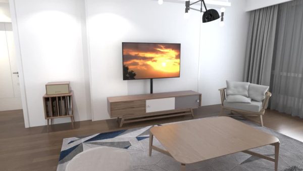 Universal Mobile TV Cart with Mute Wheel for 23in-55inch TV up to 88lbs