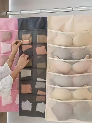 文胸收纳包，旅行收纳包、衣物保护袋，内衣收纳挂袋内裤收纳挂袋布艺寝室整理神器宿舍衣服袜子袋墙上悬挂式