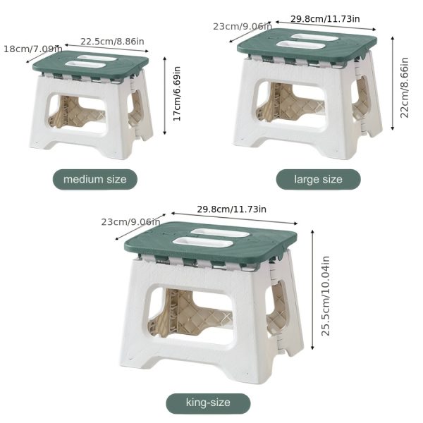 加大尺寸家用折叠阶梯凳 - (1个装) 防滑表面阶梯凳，多种尺寸可选，承重量至310磅 - 坚固轻便ABS塑料折叠阶梯凳，适用于厨房、卧室、浴室和客厅