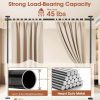 No Drill Room Divider Curtain Rod - Heavy Duty Adjustable Freestanding Partition with Tension Mount (No Drilling Required) - Frame Suitable for Apartments, Offices, Dorms - Easy Install/Remove, Height 4-10ft, Width 28-114in (Black/White)