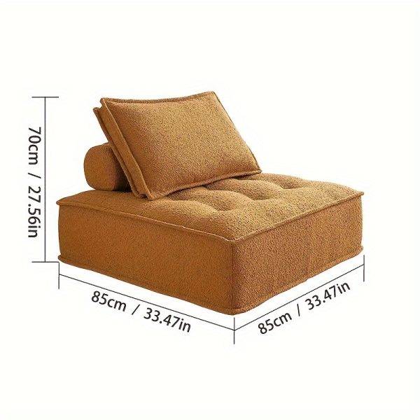 Memory Sponge Leisure Lounge Chair | Indoor Fabric Sofa, Lazy Sofa, Futon, Non-Wood Material, Italian Style, Polyester Upholstery, Pillow-Back, Suitable for Various Room Types, No Electricity Required, Brand: Yikadan