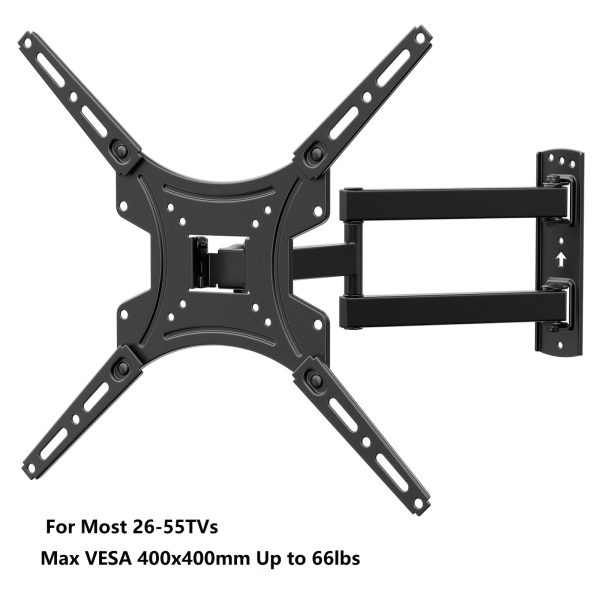 [Dreamsmith TV Wall Mount] Dreamsmith Full Motion TV Wall Mount Bracket | 40-86 Inch, Dual Articulating Arms, Swivel & Tilt, 132 lbs Capacity, Max VESA 600x400mm, Fits 12" & 16" Wood Studs for Home Theater & Media Room, Versatile Furniture Bracket, Modern Home Decor, Durable Construction, Home Theater System