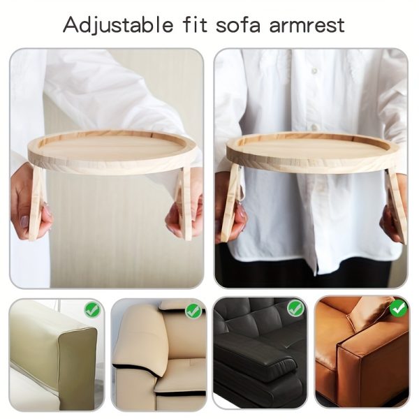 稳定的沙发扶手桌：1个托盘扶手桌夹，适用于托盘沙发桌，非常适合小空间，自动固定桌板，送给家人和朋友的好礼物！