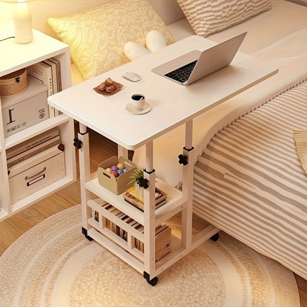 A Versatile And Portable Computer Desk Suitable for Home Use, Including Bedrooms And Living Rooms. This Easy And Adjustable Writing Desk Is Ideal for Students, Featuring 360-Degree Rotating Wheels, Making It a Great Birthday Present