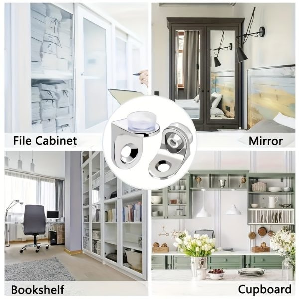 [30pcs Dual-purpose Holder] 30pcs Dual-purpose Shelf Holder | Cabinet Glass Cabinet Removable Suction Cup Wardrobe Bookcase Nail Rack with Zinc Alloy Material to Prevent Rust