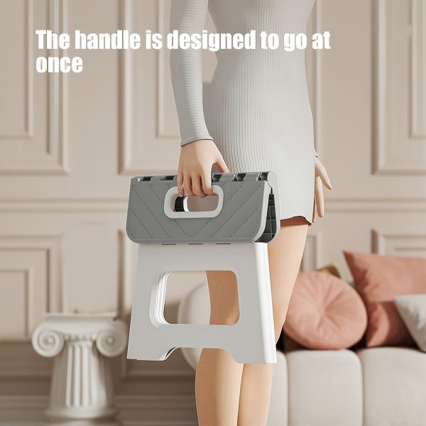 加大尺寸家用折叠阶梯凳 - (1个装) 防滑表面阶梯凳，多种尺寸可选，承重量至310磅 - 坚固轻便ABS塑料折叠阶梯凳，适用于厨房、卧室、浴室和客厅