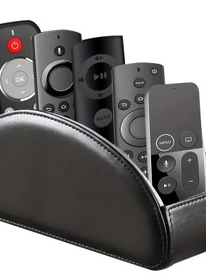 一款带有5个隔层的仿皮皮肤遥控器支架，多功能桌面收纳盒/遥控器整理盒/床头柜遥控器盒/家庭收纳容器，适用于电视遥控器、家电遥控器、笔、眼镜、办公用品、收纳盒整理