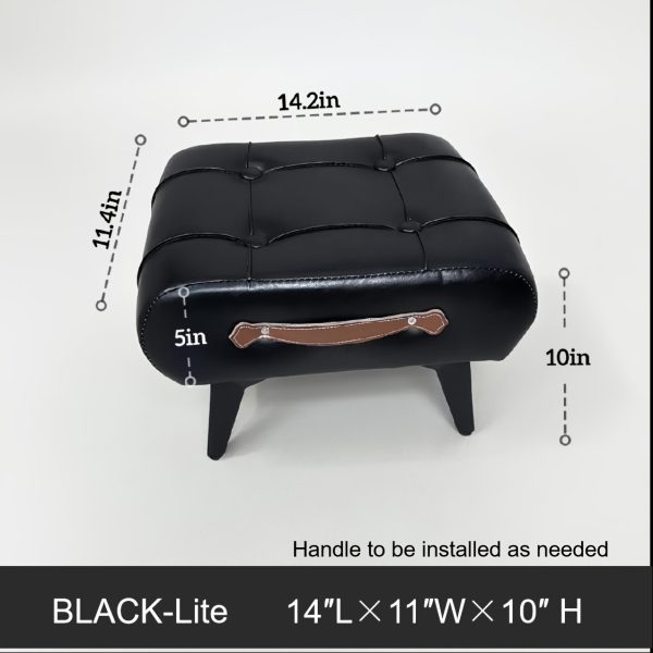 [Stylish Leather Stool] 1pc Stylish & Versatile High Quality Oil Wax Leather Low Stools, Footstools, Leather Padded Footstools - For Sofa End, Shoe Changing Stools For Living Rooms, Corridors, Foyers, Entrance, Bedroom, Home Decor Furniture, Furniture For Home