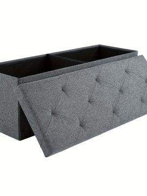 储物脚凳，折叠式脚凳，带储物的脚凳，床尾长椅，加厚坐垫，卧室客厅用储物长椅，母亲节贴心礼物