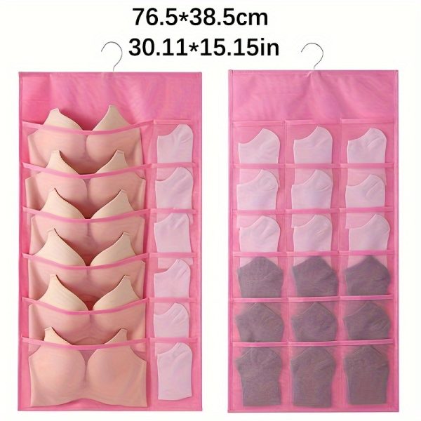 文胸收纳包，旅行收纳包、衣物保护袋，内衣收纳挂袋内裤收纳挂袋布艺寝室整理神器宿舍衣服袜子袋墙上悬挂式