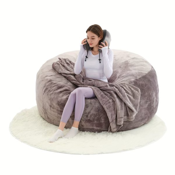 product-fancy-1c9e6ac5-2fbc-4440-bfae-6fb2736548e4 Beanbag Sofa Chair Include Filler( The Set Contains Bean Bag Chair, U-shape Pillow, Blanket, 6FT Carpet), Large Round Soft Removable Machine Washable Beanbag Sofa, 50 Lb Memory Sponge Filled Living Room Bedroom Gamingroom Sofa Bed Relaxation