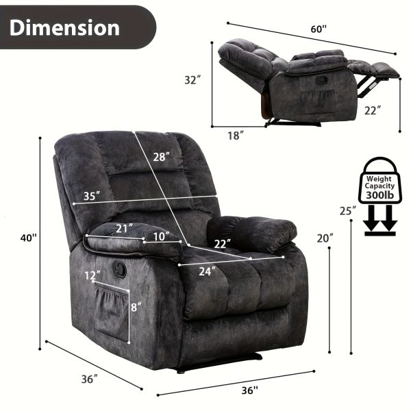 product-fancy-28acc0e8-4503-4359-bdd0-c2efcc15708d Oversized Manual Massage Recliner Chair for Elderly & Adults, Heavy Duty Fabric Living Room Sofa with Heat, Vibration, USB Port, Remote Control, and Thickened Padded Seat