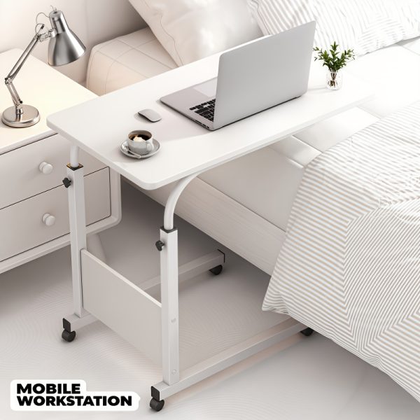 A Versatile And Portable Computer Desk Suitable for Home Use, Including Bedrooms And Living Rooms. This Easy And Adjustable Writing Desk Is Ideal for Students, Featuring 360-Degree Rotating Wheels, Making It a Great Birthday Present