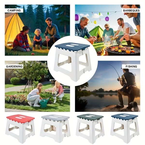 加大尺寸家用折叠阶梯凳 - (1个装) 防滑表面阶梯凳，多种尺寸可选，承重量至310磅 - 坚固轻便ABS塑料折叠阶梯凳，适用于厨房、卧室、浴室和客厅