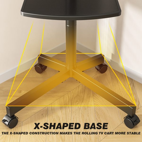 Universal Mobile TV Cart with Mute Wheel for 23in-55inch TV up to 88lbs
