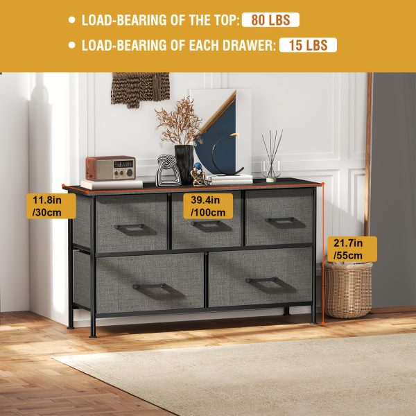 product-fancy-3cf94e04-3b4b-4d79-a2e7-a9dcd23f96f0 Black/Grey/Nature 5/8/9 Fabric Drawers Dresser For Bedroom, Storage Drawers, Chest Organizer Units With Wooden And Steel Frame Top For Bedroom, Living Room, Closet, Living Room, Entryway