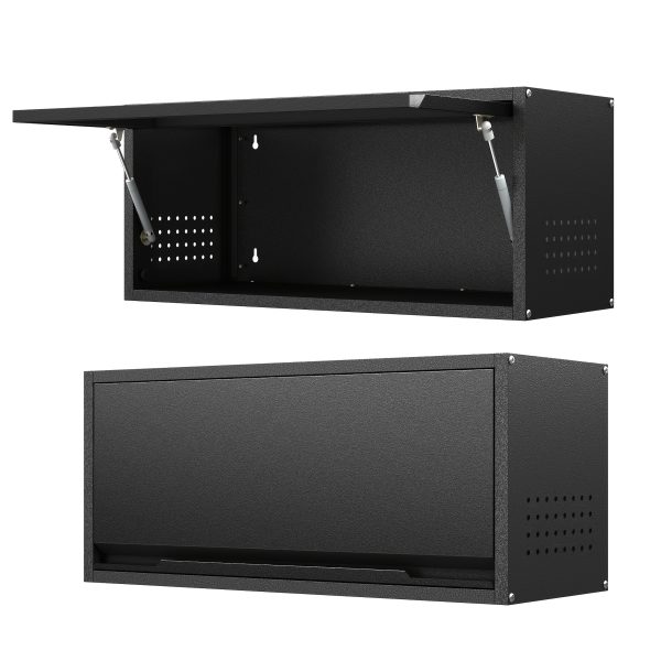Metal Storage Cabinet | Garage Wall Cabinet with Up-Flip Door, 31.5" W Wall Storage Mounted for Kitchen, Garage, Workshop | Contemporary Metal, Wall Mount, ≥3.2 Cubic Feet Storage Capacity
