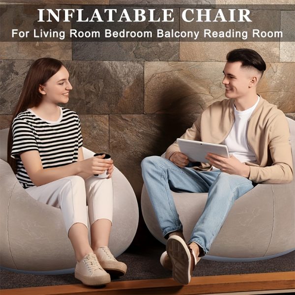 One Large Bean Bag Chair, Inflatable Lounge Chair, Soft And Comfy, Perfect for Outdoor Use, a Relaxed Seating Option, Tatami-Style Chair, Sofa Cover, Lazy Sofa, Round Single Sofa Ideal for Living Rooms, Office Breaks, And Outdoor Picnics Or Camping.