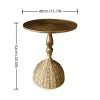 product-fancy-4a6c4d1d-ae06-4fe4-ab30-3304d49af434 Handcrafted Wicker Iron Artistic Water Grass Rope Braided Tea Table Side Table Flower Rack Living Room Sofa Side Table Study Room Balcony Inn Outdoor Coffee House Bar, Garden Patio Bedroom Decoration
