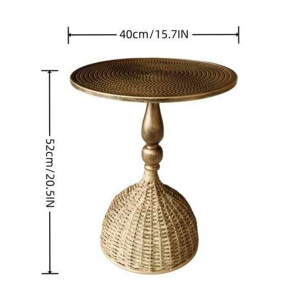 product-fancy-4a6c4d1d-ae06-4fe4-ab30-3304d49af434 Handcrafted Wicker Iron Artistic Water Grass Rope Braided Tea Table Side Table Flower Rack Living Room Sofa Side Table Study Room Balcony Inn Outdoor Coffee House Bar, Garden Patio Bedroom Decoration