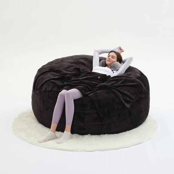 product-fancy-4fe24f46-07fa-4389-b16c-51959e426b15 Beanbag Sofa Chair Include Filler( The Set Contains Bean Bag Chair, U-shape Pillow, Blanket, 6FT Carpet), Large Round Soft Removable Machine Washable Beanbag Sofa, 50 Lb Memory Sponge Filled Living Room Bedroom Gamingroom Sofa Bed Relaxation