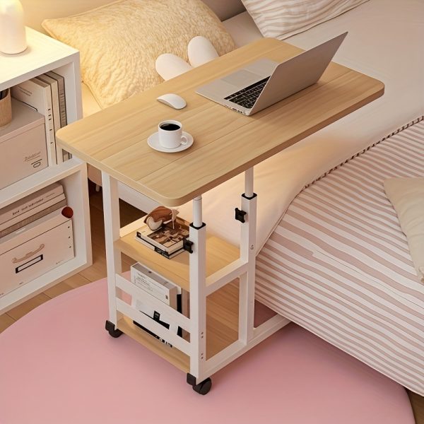 A Versatile And Portable Computer Desk Suitable for Home Use, Including Bedrooms And Living Rooms. This Easy And Adjustable Writing Desk Is Ideal for Students, Featuring 360-Degree Rotating Wheels, Making It a Great Birthday Present