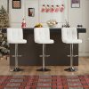 Bar Stools, PU Leather Adjustable Swivel Barstools, Kitchen Counter Height, Set of 2/4
