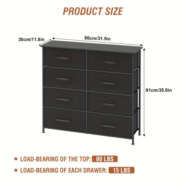 product-fancy-667e1960-f821-4e7c-8458-afa177b047d7 Black/Grey/Nature 5/8/9 Fabric Drawers Dresser For Bedroom, Storage Drawers, Chest Organizer Units With Wooden And Steel Frame Top For Bedroom, Living Room, Closet, Living Room, Entryway