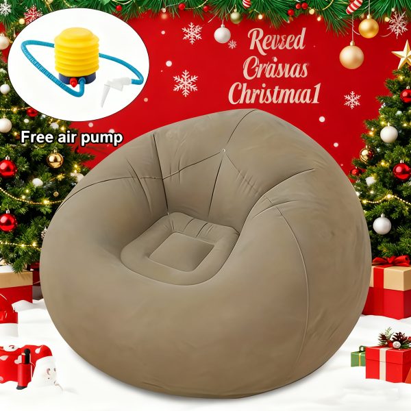 One Large Bean Bag Chair, Inflatable Lounge Chair, Soft And Comfy, Perfect for Outdoor Use, a Relaxed Seating Option, Tatami-Style Chair, Sofa Cover, Lazy Sofa, Round Single Sofa Ideal for Living Rooms, Office Breaks, And Outdoor Picnics Or Camping.