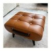 [Stylish Leather Stool] 1pc Stylish & Versatile High Quality Oil Wax Leather Low Stools, Footstools, Leather Padded Footstools - For Sofa End, Shoe Changing Stools For Living Rooms, Corridors, Foyers, Entrance, Bedroom, Home Decor Furniture, Furniture For Home