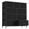 product-fancy-73fd5a0c-fefd-4221-a6e5-7c21479a9f1f Black/Grey/Nature 5/8/9 Fabric Drawers Dresser For Bedroom, Storage Drawers, Chest Organizer Units With Wooden And Steel Frame Top For Bedroom, Living Room, Closet, Living Room, Entryway
