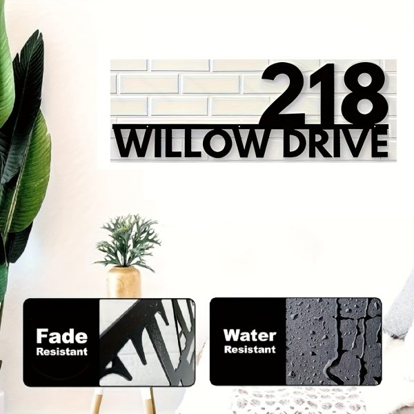 product-fancy-74934e8b-f216-4c93-ad99-f9e64165dc86 High-Quality Contemporary Metal Address Plaque - Personalized Home Number/Business Name, Matte Black Corrosion-Resistant Design, Suitable for Residential/Apartment/Commercial Outdoor Use, Easy Installation Without Power, Elegant Weather-Resistant De