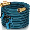 100FT Garden Hose For Lawn, Heavy Duty Water Hose With 10-Function High-Pressure Nozzle, Car Wash Water Hose And Watering Hose, Leak-Proof 3/4" Brass Fittings, Anti-Tangle, Industrial Rubber, Suitable For Factory, Workshop, Farm, Outdoor Cleaning