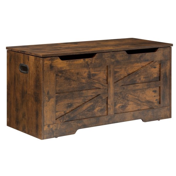 product-fancy-78741ee1-2218-42ca-83bc-50abcfc01249 Storage Chest, Trunk, And Wooden Bench - a 39.4" Lift-Top Organizer Featuring Two Safety Hinges, Perfect for Shoes in The Entryway, Bedroom, Or Living Room, Available in White, Rustic Brown, And Black/Greige, Storage Boxes for Organizing
