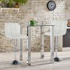 Bar Stools, PU Leather Adjustable Swivel Barstools, Kitchen Counter Height, Set of 2/4