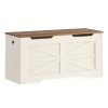 product-fancy-7feba60f-97be-403e-bb3a-4d9968764387 Storage Chest, Trunk, And Wooden Bench - a 39.4" Lift-Top Organizer Featuring Two Safety Hinges, Perfect for Shoes in The Entryway, Bedroom, Or Living Room, Available in White, Rustic Brown, And Black/Greige, Storage Boxes for Organizing