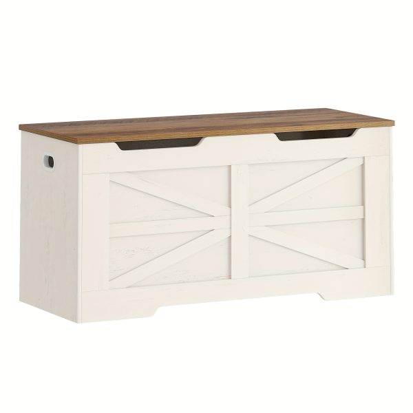 product-fancy-7feba60f-97be-403e-bb3a-4d9968764387 Storage Chest, Trunk, And Wooden Bench - a 39.4" Lift-Top Organizer Featuring Two Safety Hinges, Perfect for Shoes in The Entryway, Bedroom, Or Living Room, Available in White, Rustic Brown, And Black/Greige, Storage Boxes for Organizing
