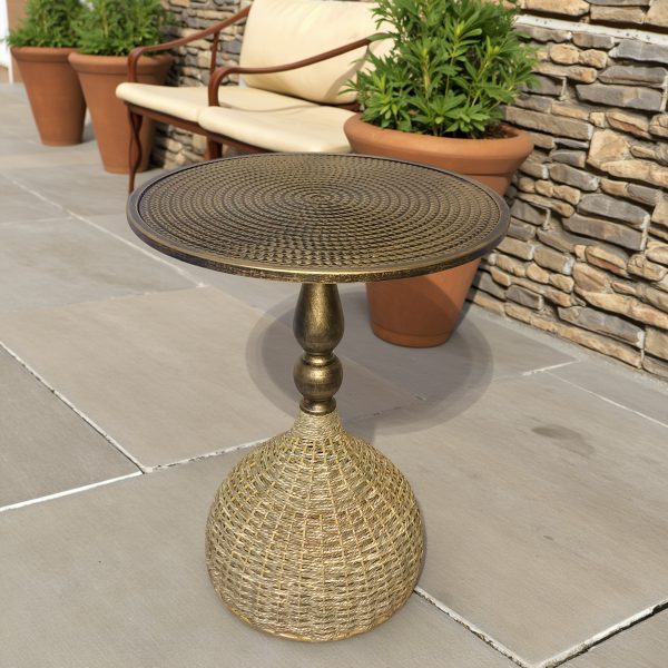 product-fancy-80365bed-1628-4383-9c92-bc80589f550e Handcrafted Wicker Iron Artistic Water Grass Rope Braided Tea Table Side Table Flower Rack Living Room Sofa Side Table Study Room Balcony Inn Outdoor Coffee House Bar, Garden Patio Bedroom Decoration