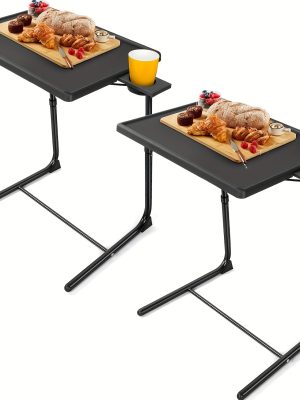 1/2包可调节折叠桌 - 折叠托盘，6种高度和3种倾斜角度设置，非常适合餐厅使用