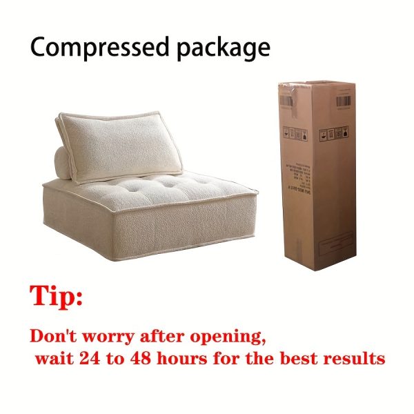 Memory Sponge Leisure Lounge Chair | Indoor Fabric Sofa, Lazy Sofa, Futon, Non-Wood Material, Italian Style, Polyester Upholstery, Pillow-Back, Suitable for Various Room Types, No Electricity Required, Brand: Yikadan