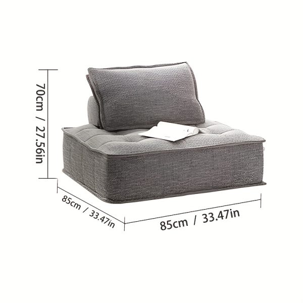 Memory Sponge Leisure Lounge Chair | Indoor Fabric Sofa, Lazy Sofa, Futon, Non-Wood Material, Italian Style, Polyester Upholstery, Pillow-Back, Suitable for Various Room Types, No Electricity Required, Brand: Yikadan