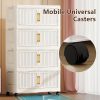 product-fancy-8633e8f3-7309-466b-8799-83024c86f6d5 加厚大容量多层塑料折叠储物柜 重型落地式整理柜 顺滑滑轮 家用办公室厨房浴室 节省空间易组装