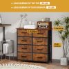 product-fancy-87559955-d449-4227-b8b3-ad4dfc611a50 Black/Grey/Nature 5/8/9 Fabric Drawers Dresser For Bedroom, Storage Drawers, Chest Organizer Units With Wooden And Steel Frame Top For Bedroom, Living Room, Closet, Living Room, Entryway
