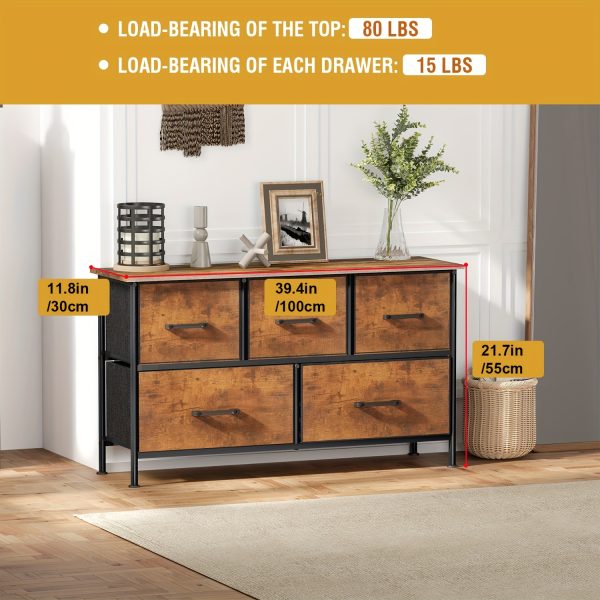 product-fancy-8abcfbb2-fedb-4758-b209-5a0499394da9 Black/Grey/Nature 5/8/9 Fabric Drawers Dresser For Bedroom, Storage Drawers, Chest Organizer Units With Wooden And Steel Frame Top For Bedroom, Living Room, Closet, Living Room, Entryway