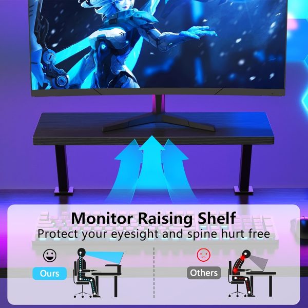 product-fancy-8bb8e89d-2d5d-4e2b-af13-0b9c033bfcc2 Mr IRONSTONE 51 Inch L-Shaped Gaming Desk with Display Stand-like Top (Compatible with PC/Laptop/Tablet) - Heavy-Duty Metal Frame & X-Legs, Easy Assembly Computer Table for Home Office, Esports Setup, Corner Desk, No Wood, Black (Game