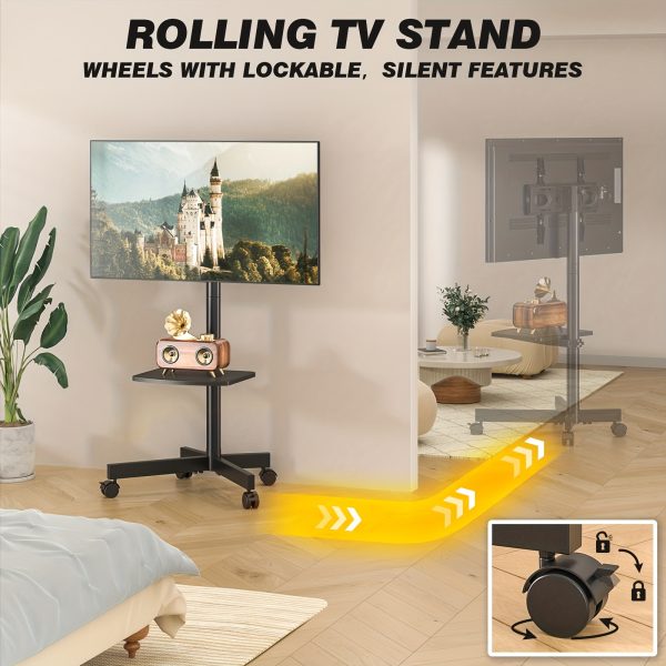 Universal Mobile TV Cart with Mute Wheel for 23in-55inch TV up to 88lbs